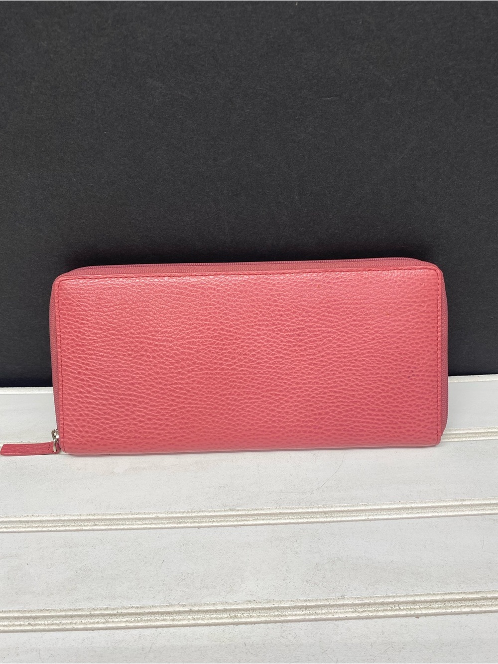Lodis Pink Pebbled Leather Passport Wallet